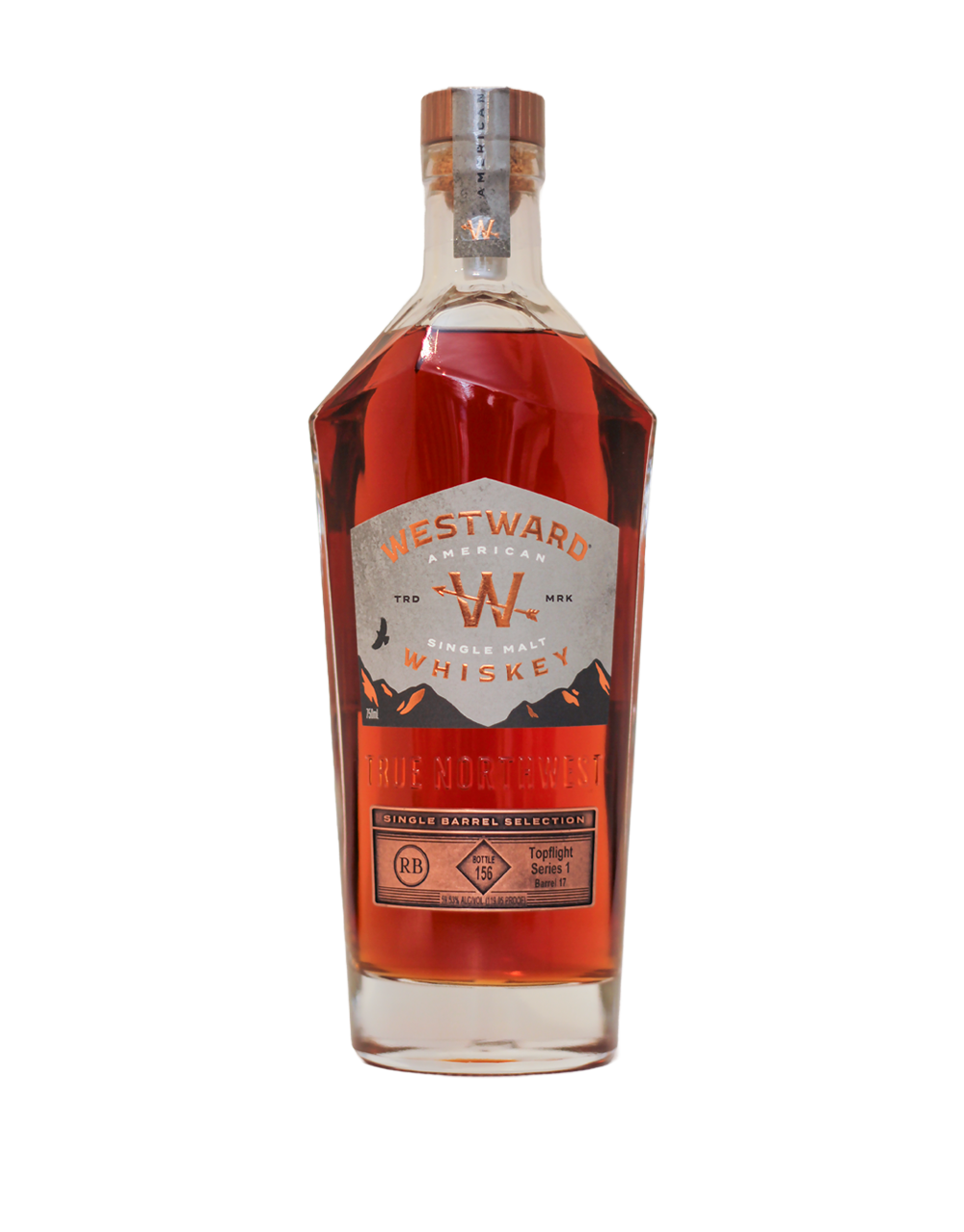 Westward Switchback single barrel American single malt bottle, 119.05 proof