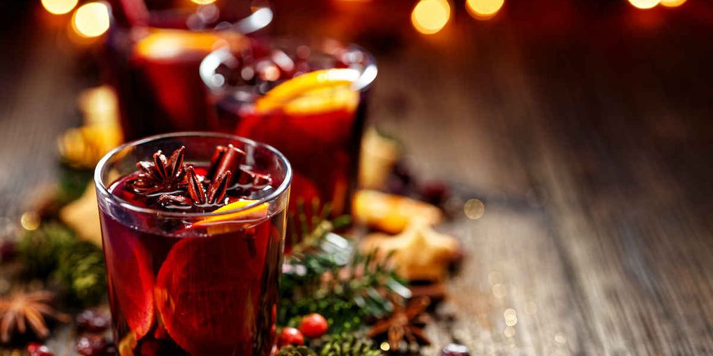 festive holiday meal with bourbon
