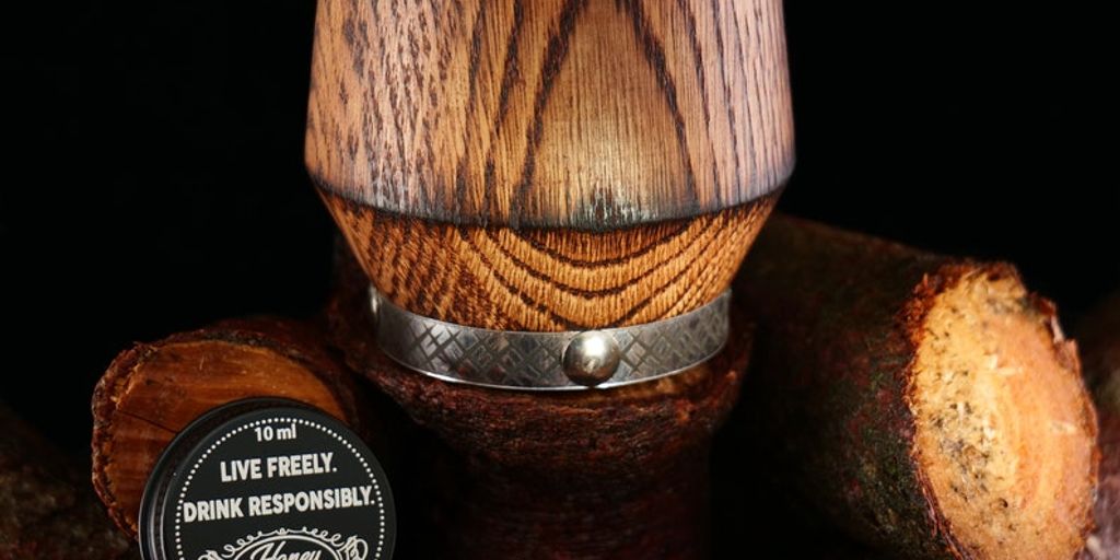 whiskey bottle with bridal party