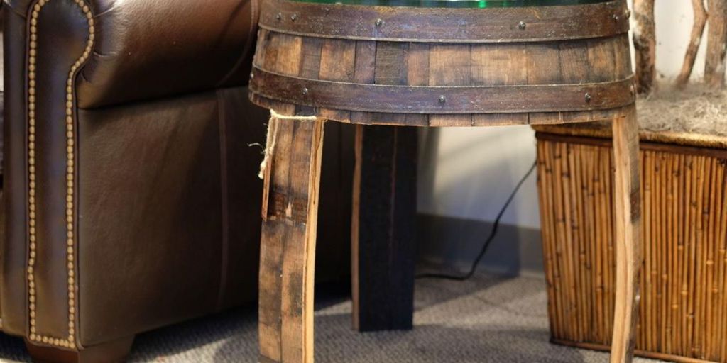 whiskey glass on wooden table