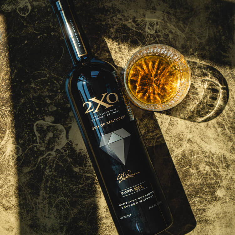2XO Gem of Kentucky single barrel bourbon, 108 proof, with a neat pour