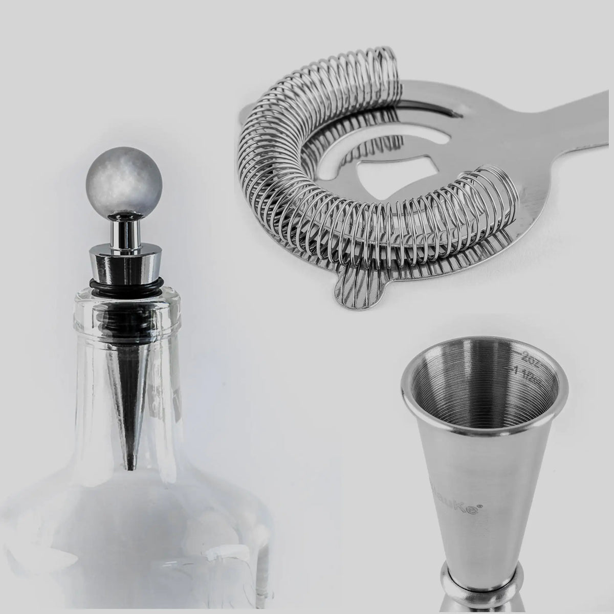 Stainless Steel Cocktail Shaker Set with Stand - 17-Piece Mixology Bartender Kit